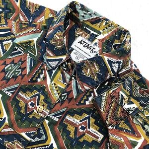 VTG 90s Western‎ Shirt Womens S/M RUNS LARGER Southwestern Aztec Rodeo Cowgirl